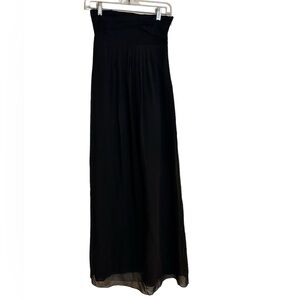 Graham & Spencer Black Strapless Maxi Dress Pleated Bandeau Top Size XS